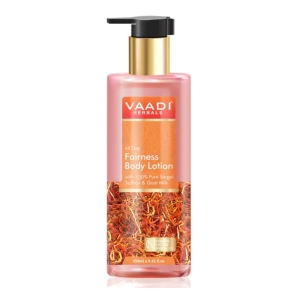 VAADI All Day Fairness Body Lotion with 100% Pure Sargol Saffron and Goat Milk (250 ml / 8.5 fl oz)