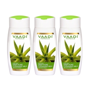 VAADI Aloevera Deep Pore Cleansing Milk with Lemon Extract (Pack of 3)