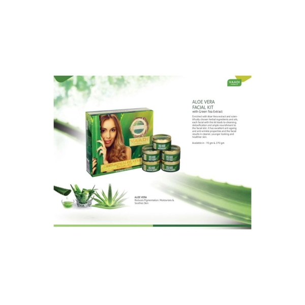 VAADI Anti-Acne Aloe Vera Facial Kit With Green Tea Extract (270gms) - Image 4