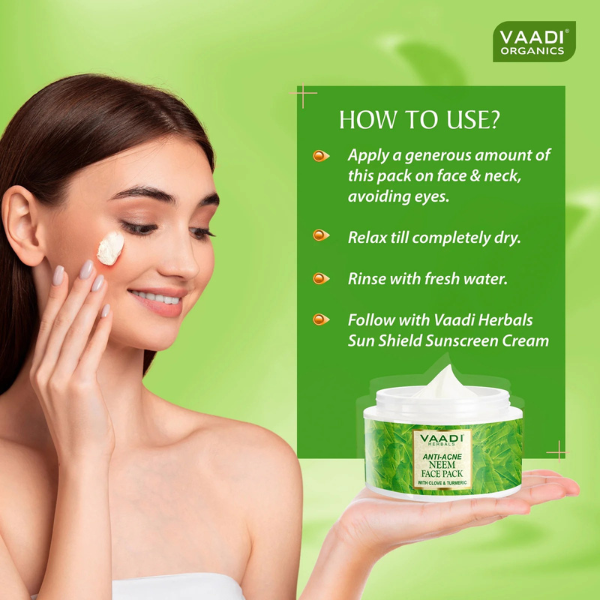 VAADI Anti Acne Neem Face Pack With Clove And Turmeric (600 gm) - Image 2