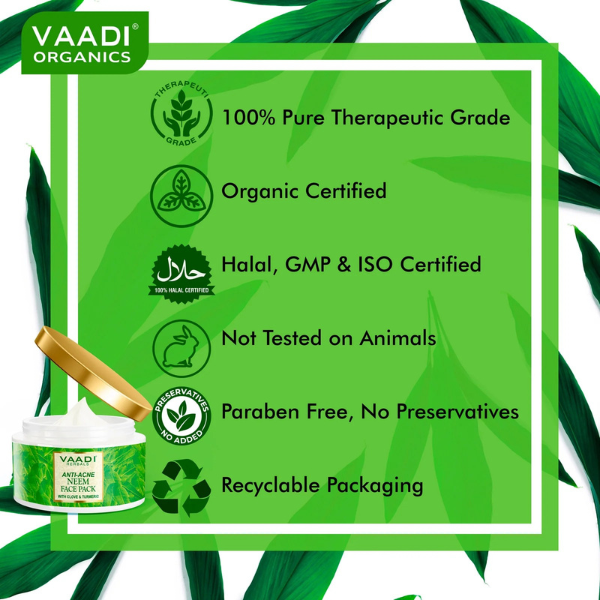 VAADI Anti Acne Neem Face Pack With Clove And Turmeric (600 gm) - Image 5