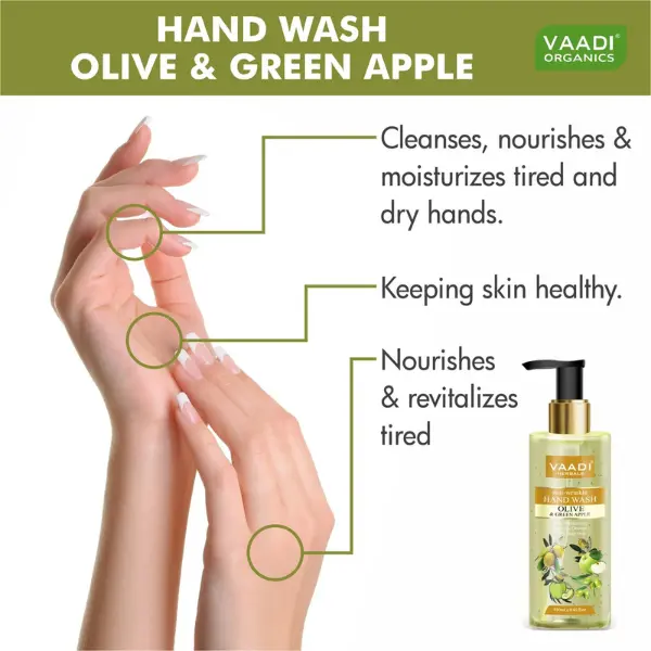 VAADI Anti-Wrinkle Olive and Green Apple Hand Wash (Pack of 3) - Image 3