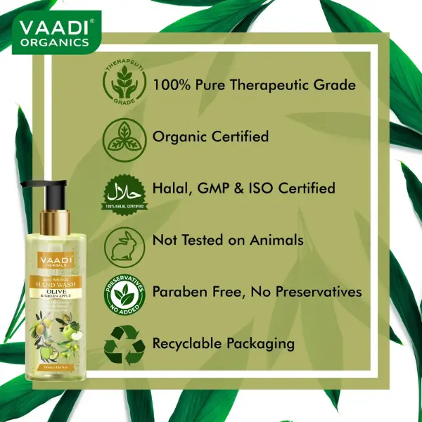 VAADI Anti-Wrinkle Olive and Green Apple Hand Wash (Pack of 3) - Image 4