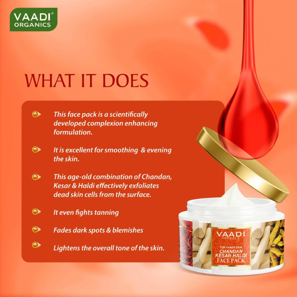 VAADI Chandan Kesar Haldi Face Pack (600 gm) - Image 2
