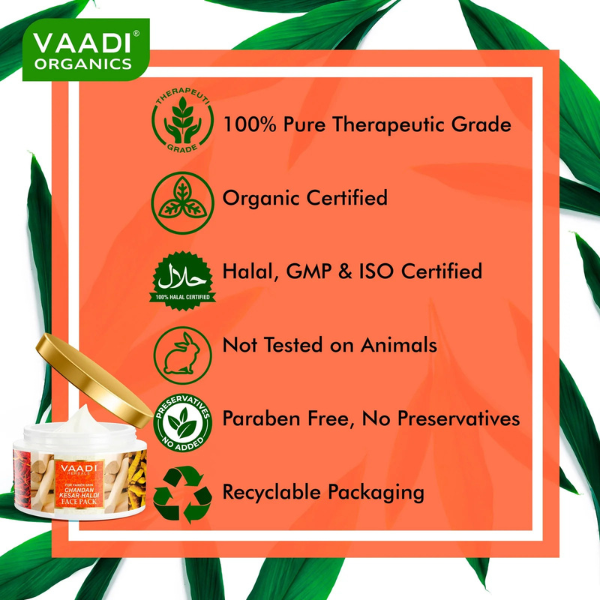VAADI Chandan Kesar Haldi Face Pack (600 gm) - Image 3