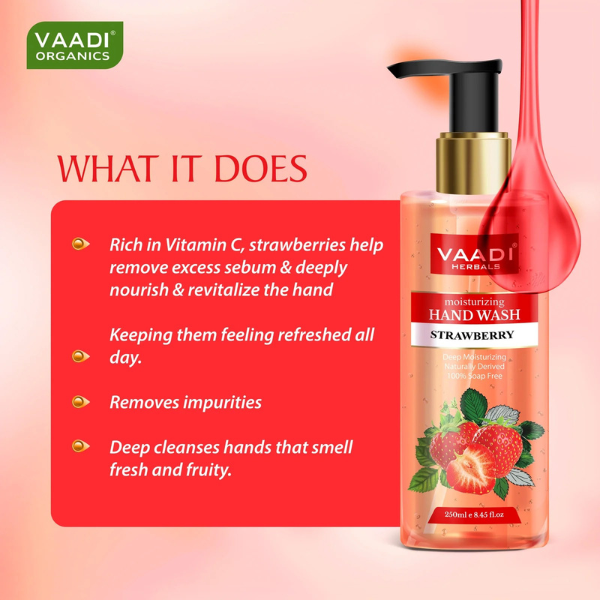 VAADI  Deep Moisturizing Strawberry Hand Wash (Pack of 3) - Image 2