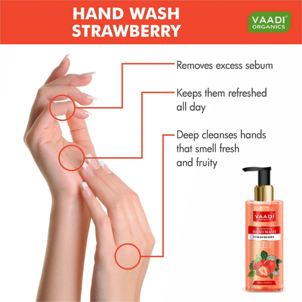 VAADI  Deep Moisturizing Strawberry Hand Wash (Pack of 3) - Image 4