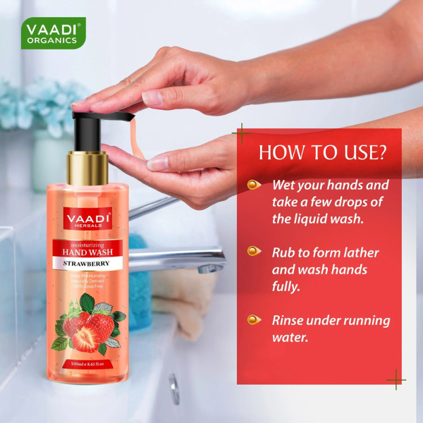 VAADI  Deep Moisturizing Strawberry Hand Wash (Pack of 3) - Image 6