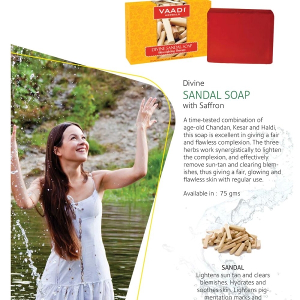 VAADI Divine Sandal Soap with Saffron & Turmeric