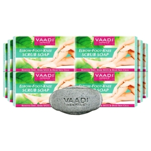 VAADI Elbow-Foot-Knee Scrub Soap with Almond and Walnut Scrub (Pack of 12)