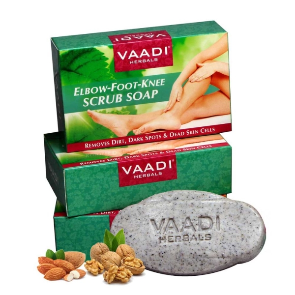 VAADI Elbow-Foot-Knee Scrub Soap with Almond & Walnut Scrub (Pack of 3) - Image 2