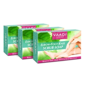 VAADI Elbow-Foot-Knee Scrub Soap with Almond & Walnut Scrub (Pack of 3)