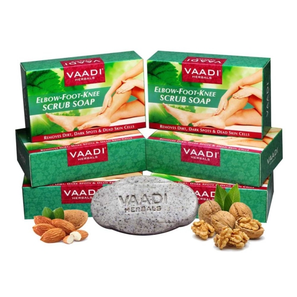 VAADI Elbow-Foot-Knee Scrub Soap with Almond and Walnut Scrub (Pack of 6) - Image 2