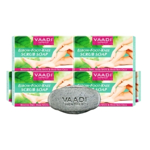 VAADI Elbow-Foot-Knee Scrub Soap with Almond and Walnut Scrub (Pack of 6)