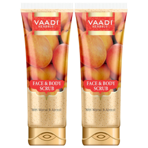 VAADI Face & Body Scrub with Walnut & Apricot (110gm) (Pack of 2)