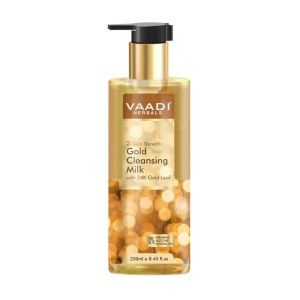 VAADI Gold Cleansing Milk with 24k Gold Leaf 3-skin Benefits (250 ml)