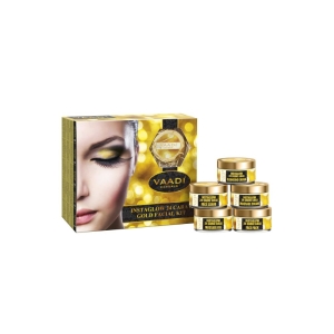 VAADI Gold Facial Kit - 24 Carat Gold Leaves, Marigold & Wheatgerm Oil, Lemon Peel Extract (270gms)