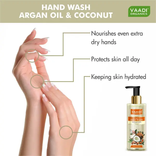 VAADI Instaglow Argan Oil & Coconut Hand Wash (Pack of 2) - Image 3