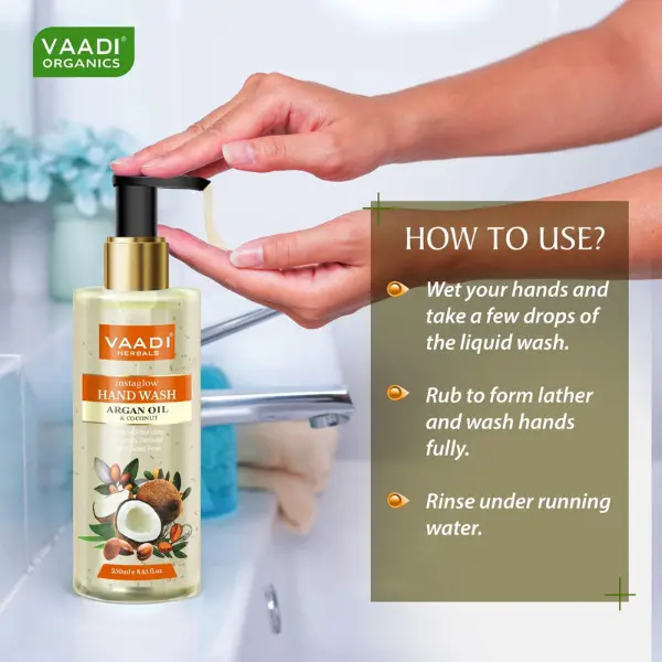 VAADI Instaglow Argan Oil & Coconut Hand Wash (Pack of 2) - Image 5