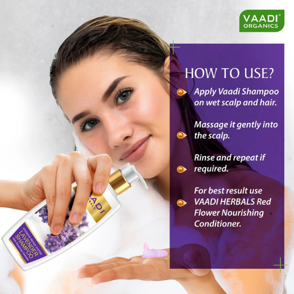 VAADI Lavender Shampoo with Rosemary Extract-Intensive Repair System (Pack of 2)[350 ml each] - Image 5