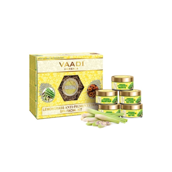 VAADI Lemongrass Anti-Pigmentation SPA Facial Kit With Cedarwood Extract (270 gms) - Image 2