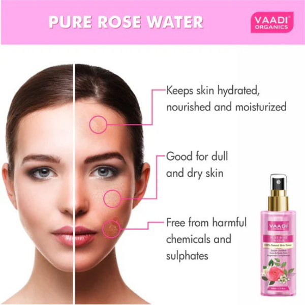 VAADI Rose Water 100% Natural & Pure (110 ml) - Image 2