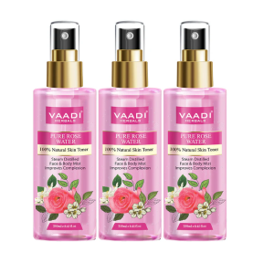 VAADI Rose Water 100% Natural & Pure (250ml each) (Pack of 3)