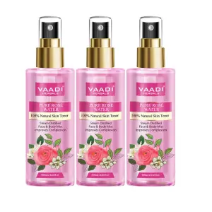 VAADI Rose Water 100% Natural & Pure (250ml each) (Pack of 3)