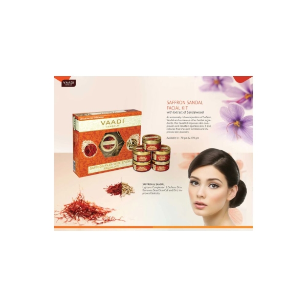 VAADI Saffron Skin-Whitening Facial Kit With Sandalwood Extract (270gms) - Image 4