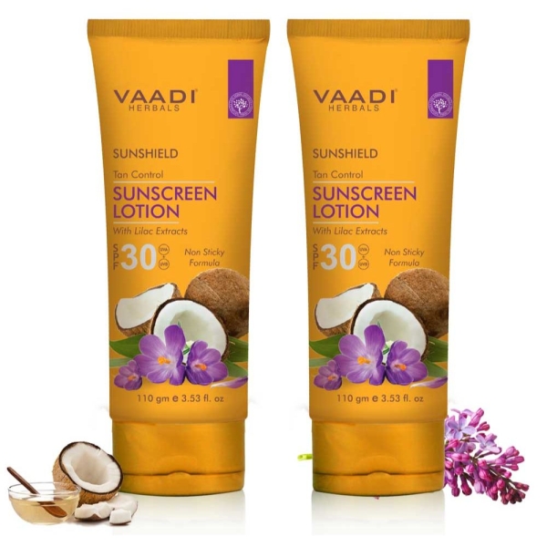 VAADI Sunscreen Lotion SPF-30 with Lilac Extract (Pack of 2)