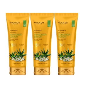 VAADI Sunscreen Lotion SPF-50 with Aloe Vera and Chamomile (Pack of 3)