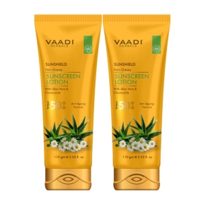 VAADI Sunscreen Lotion SPF-50 with Aloe Vera & Chamomile (Pack of 2)