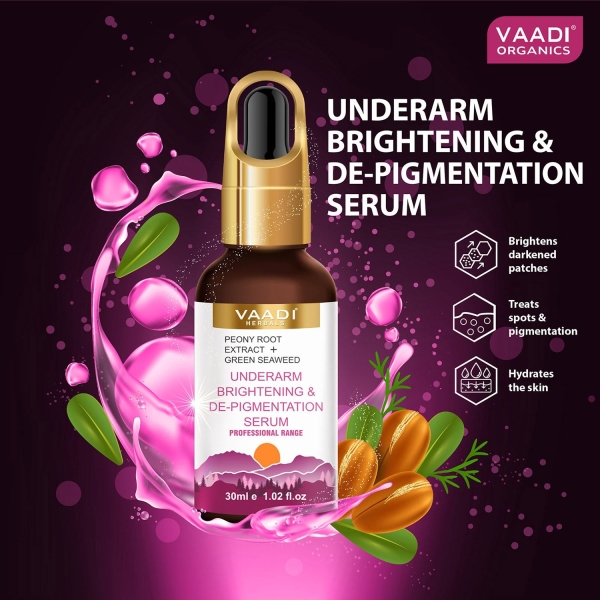 VAADI Underarm Brightening & De-Pigmentation Serum With Peony Root Extract & Green Seaweed (30 ml) - Image 8