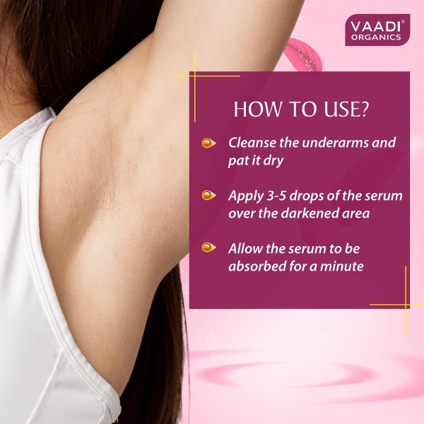 VAADI Underarm Brightening & De-Pigmentation Serum With Peony Root Extract & Green Seaweed (30 ml) - Image 4