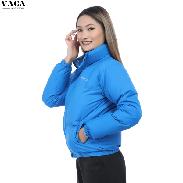 VACA Blue Lightweight Silicone Puffer Jacket for Women - Image 2