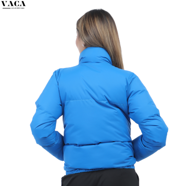VACA Blue Lightweight Silicone Puffer Jacket for Women - Image 4