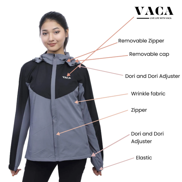 VACA Wrinkle Light Summer Windcheater for Women - Image 5