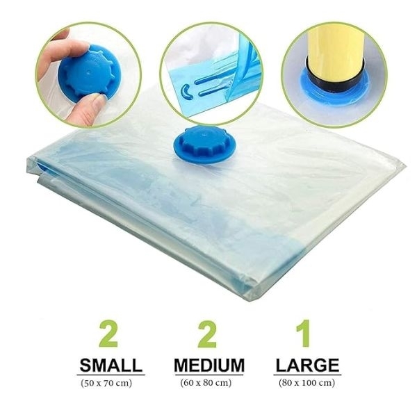 Vacuum Storage Bags For Clothes With Hand Pump Polypropylene Vacuum Compression Bags Vacuum Storage Bags Vacuum Bags For Travel Space Saver Vacuum Bags - Image 2