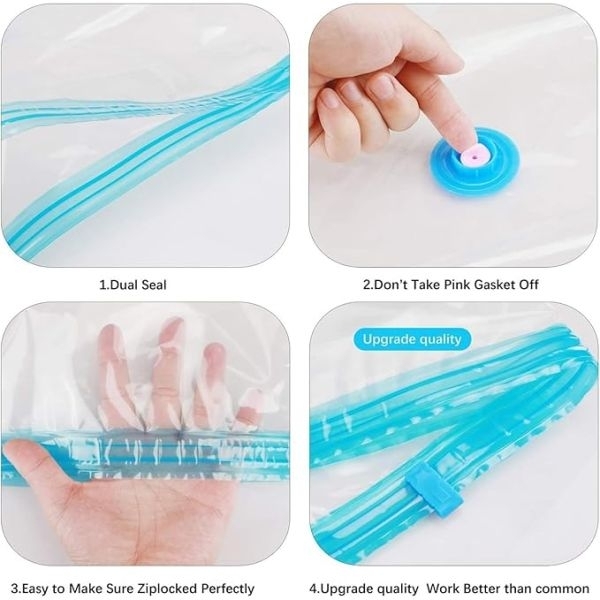 Vacuum Storage Bags For Clothes With Hand Pump Polypropylene Vacuum Compression Bags Vacuum Storage Bags Vacuum Bags For Travel Space Saver Vacuum Bags - Image 4