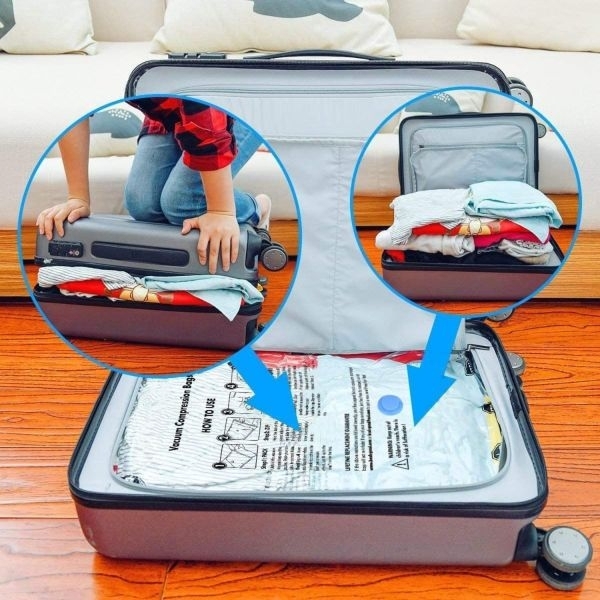 Vacuum Storage Bags For Clothes With Hand Pump Polypropylene Vacuum Compression Bags Vacuum Storage Bags Vacuum Bags For Travel Space Saver Vacuum Bags - Image 5