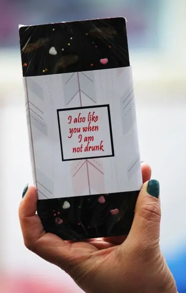 Valentine Bar chocolate with personalized message