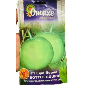 Vegetable Seed - 1 Packet F1 LIYA ROUND BOTTLE GOURD Omaxe Seeds By Savyata Stores For Kitchen Garden