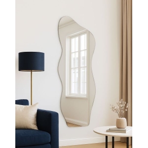 Veloura Mirror Long Vertical Curvy Decorative Luxury Mirror For Home and Cafe Large Full Body Wall Hanging Size 4ft