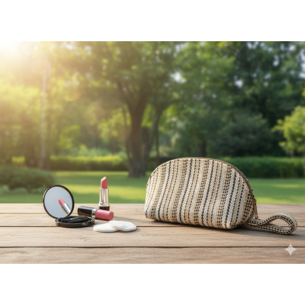 Versatile and Stylish Cotton Blend Cosmetic Bag for Everyday Beauty Needs - Image 2