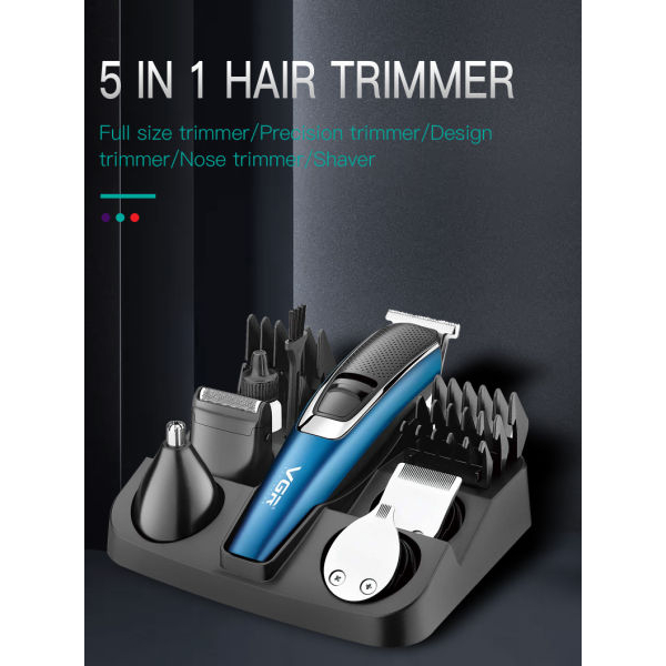 VGR V-172 Professional 5 In 1 Rechargeable Hair trimmer Metal Barber Use Electric Hair Clipper Cordless - Image 2