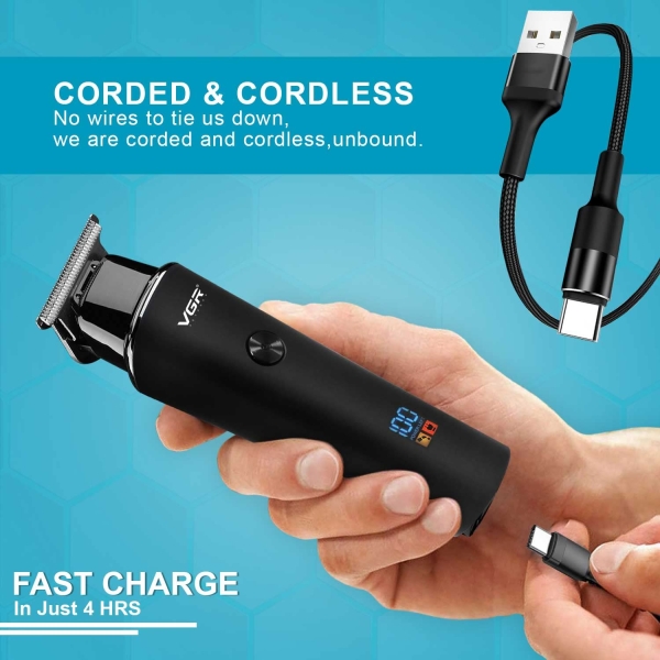 VGR V-937 Professional Corded & Cordless Hair Trimmer - Image 6