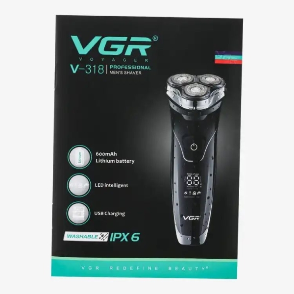 VGR V318 Electric Shaver Professional 3 Head Floating Shaving Trimmer Razor For Men - Image 4