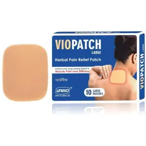 Viopatch Herbal Pain Relief Patch Large - Pack of 5, 15 Patches | Instant Relief from Muscular Pain & Joint Pain| Natural Pain Relief Patches | No Side Effects