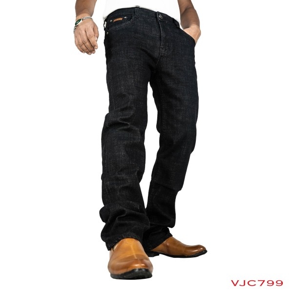 VIRJEANS ( VJC799 ) Regular Fit Denim Jeans Pant For Men-Jet Black - Image 2