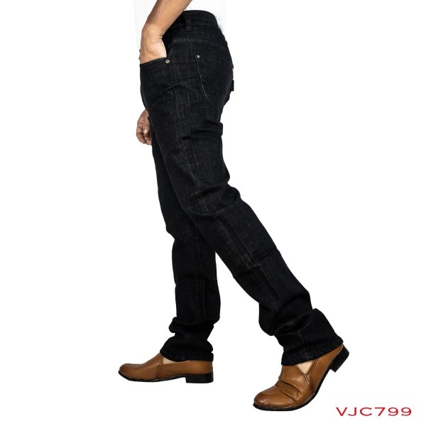 VIRJEANS ( VJC799 ) Regular Fit Denim Jeans Pant For Men-Jet Black - Image 3